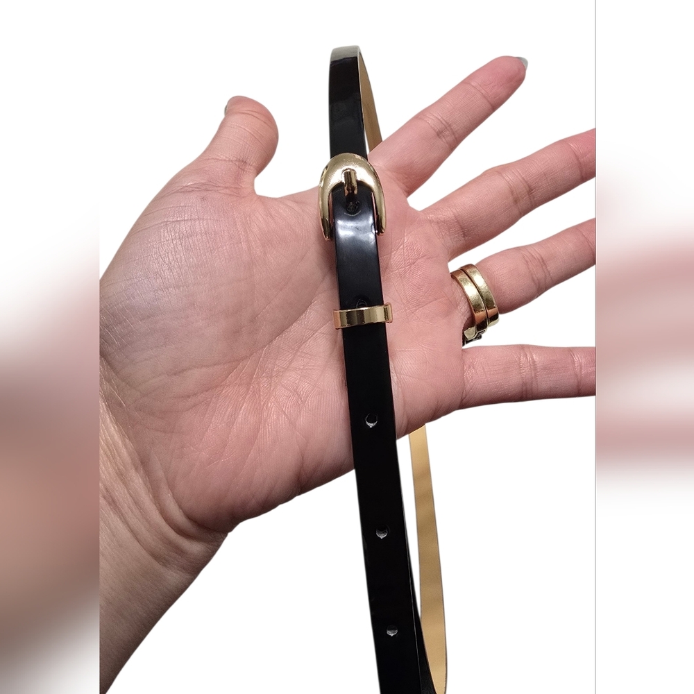 Sleek Black and Gold Women's Belt